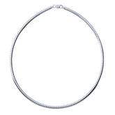 Sterling Silver 4MM Flat Omega Chain 18"